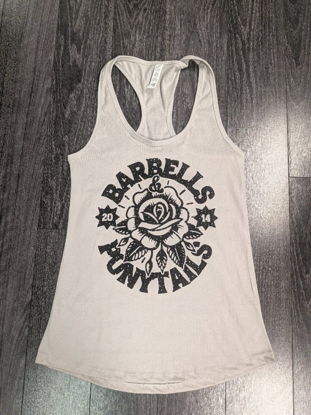 Barbells And Ponytails Racerback "Rose" Tank Top  NEW
